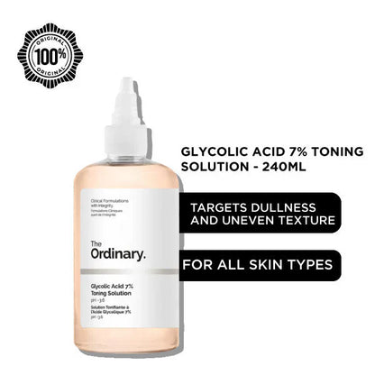 ORDINARY Glycolic 7% Solution for Blemishes, Acne, Wrinkles & Toning Resurfacing 240ml